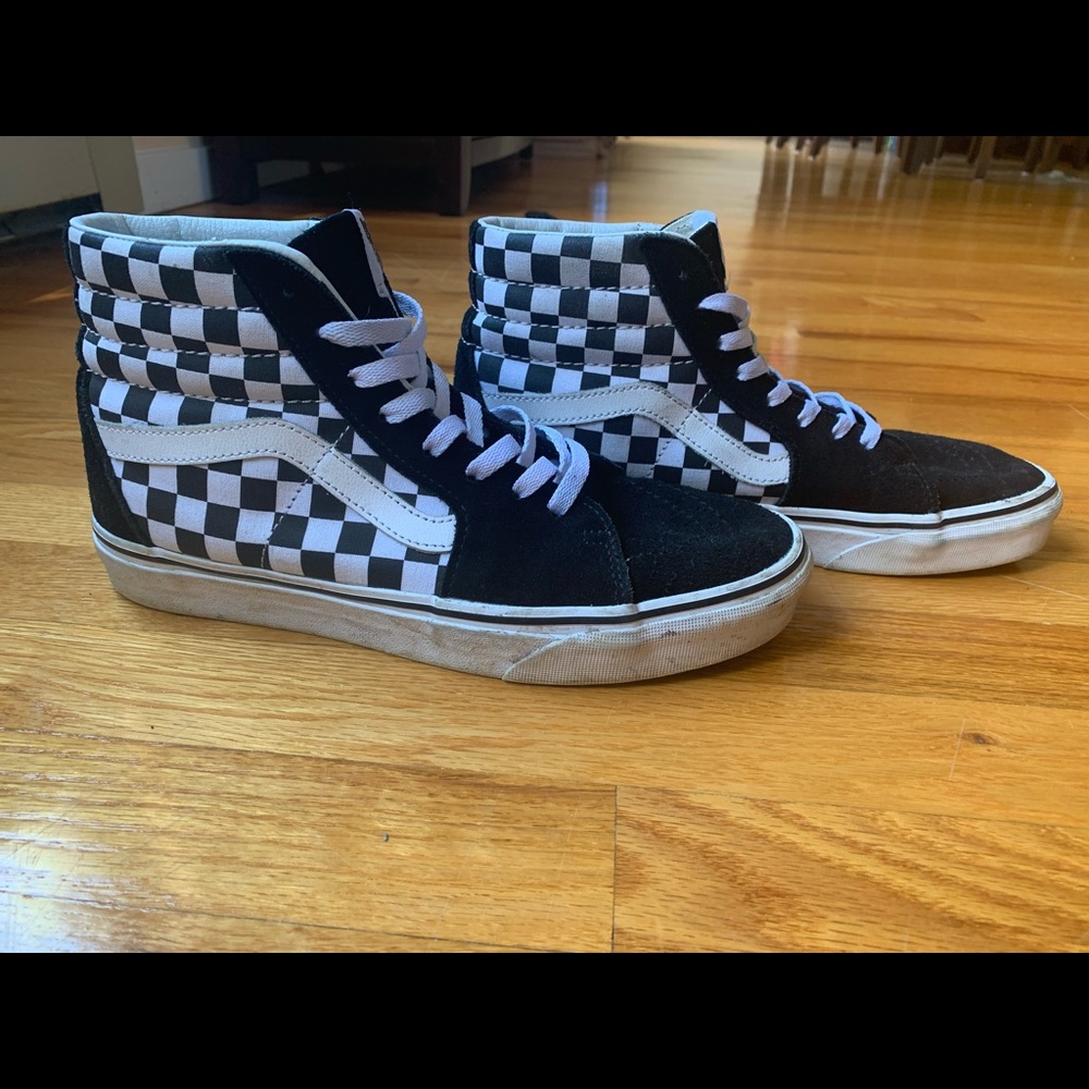 Vans true white/black checkered sk8-hi